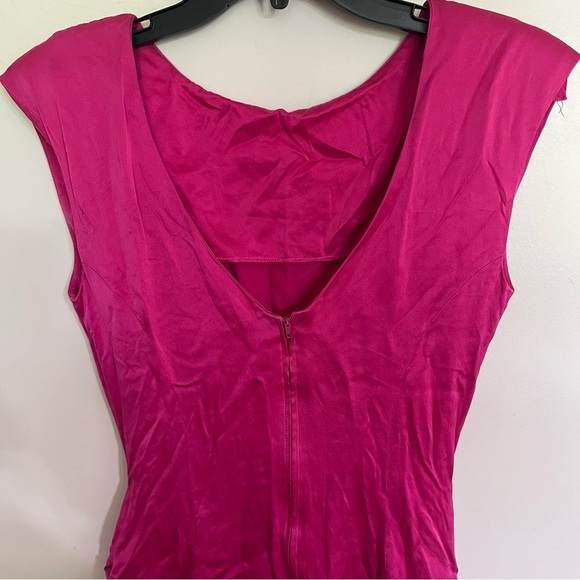 Vintage Mary Jo Bruno Pink 100%‎ Silk Knee Length Drape Dress Size 4 - Picture 10 of 13